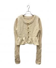 Andequal（アンドコール）の古着「gold button puff sleeve knit/ゴールドボタンパフスリーブニット」｜ベージュ