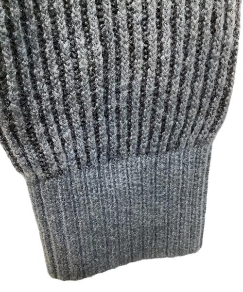 Calvin Klein Jeans（カルバンクラインジーンズ）Calvin Klein Jeans (カルバンクラインジーンズ) インターシャロングスリーブクルーネックセーター グレー×ブルー サイズ:Mの古着・服飾アイテム