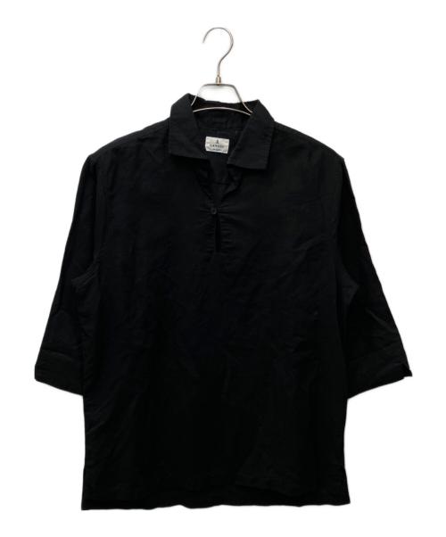 LANVIN en Bleu（ランバンオンブルー）LANVIN en Bleu (ランバンオンブルー) カプリシャツ ブラック サイズ:48の古着・服飾アイテム