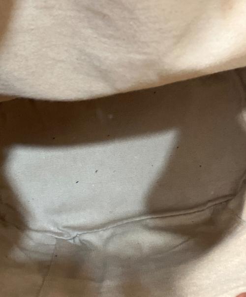 RALPH LAUREN（ラルフローレン）RALPH LAUREN (ラルフローレン) 巾着型ラフィアレザー切り替えワンショルダーバッグ ブラウン×ベージュの古着・服飾アイテム