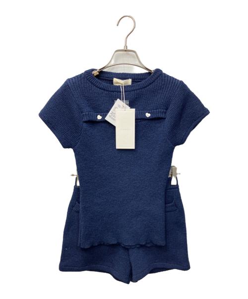 ANDMARY（アンドマリー）ANDMARY (アンドマリー) Heart button mini set up / セットアップニット ブルー サイズ:FREE 未使用品の古着・服飾アイテム