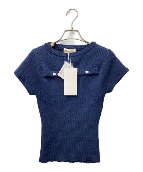 ANDMARY（アンドマリー）ANDMARY (アンドマリー) Heart button mini set up / セットアップニット ブルー サイズ:FREE 未使用品の古着・服飾アイテム