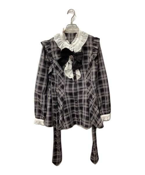 SECRET HONEY（シークレットハニー）SECRET HONEY (シークレットハニー) セットアップブラウス ホワイト×ブラック サイズ:2の古着・服飾アイテム