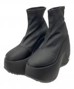 YELLOイエロ）の古着「TOKYO BLACK PLATFORM SHORT BOOTS / プラットフォームショートブーツ」｜ブラック