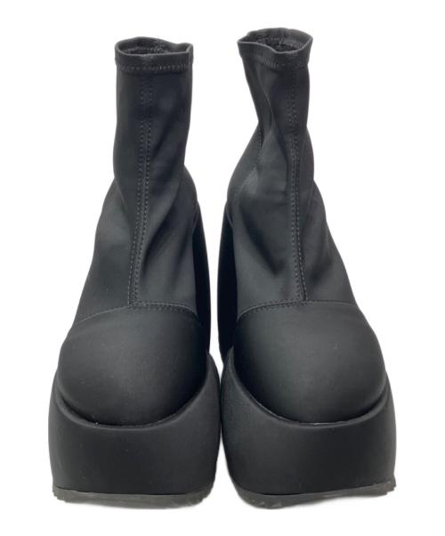 YELLO（イエロ）YELLO (イエロ) TOKYO BLACK PLATFORM SHORT BOOTS / プラットフォームショートブーツ ブラック サイズ:Mの古着・服飾アイテム