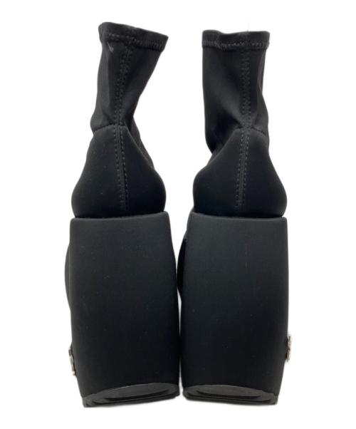 YELLO（イエロ）YELLO (イエロ) TOKYO BLACK PLATFORM SHORT BOOTS / プラットフォームショートブーツ ブラック サイズ:Mの古着・服飾アイテム