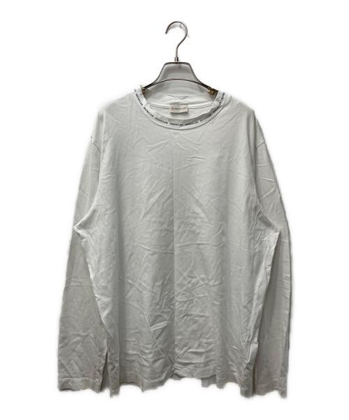 MONCLER（モンクレール）MONCLER (モンクレール) ネックロゴ長袖Ｔシャツ ホワイト サイズ:ＸＬの古着・服飾アイテム