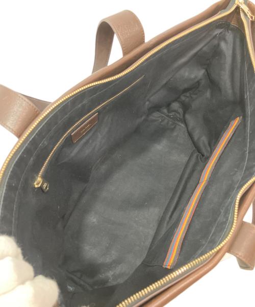 PAUL SMITH（ポールスミス）Paul Smith (ポールスミス) レザートートバッグ ブラウンの古着・服飾アイテム