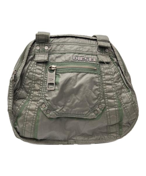DIESEL（ディーゼル）DIESEL (ディーゼル) メタルロゴトートバッグ オリーブの古着・服飾アイテム