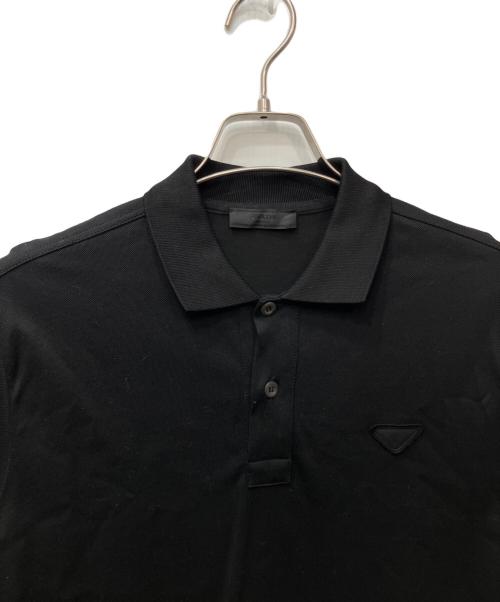 PRADA（プラダ）PRADA (プラダ) ピケポロシャツ ブラック サイズ:Mの古着・服飾アイテム