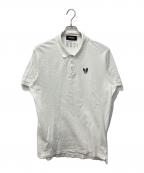 DSQUARED2ディースクエアード）の古着「Short-sleeve polo shirt/ドッグワッペンポロシャツ」｜ホワイト