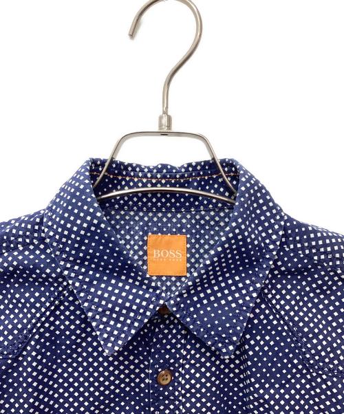BOSS HUGO BOSS（ボス ヒューゴボス）BOSS HUGO BOSS (ボス ヒューゴボス) ダイヤドットシャツ ブルー サイズ:Sの古着・服飾アイテム