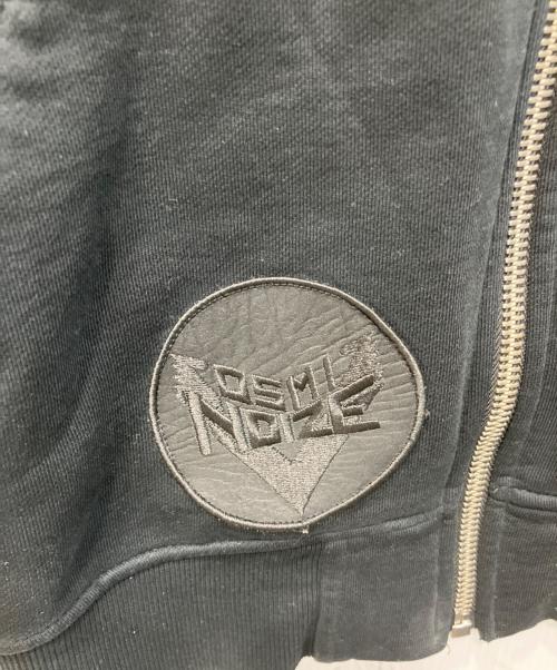 DIESEL（ディーゼル）DIESEL (ディーゼル) レザーパッチジップパーカー ブラック サイズ:Sの古着・服飾アイテム