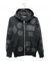 DIESEL（ディーゼル）の古着「レザーパッチジップパーカー」｜ブラック