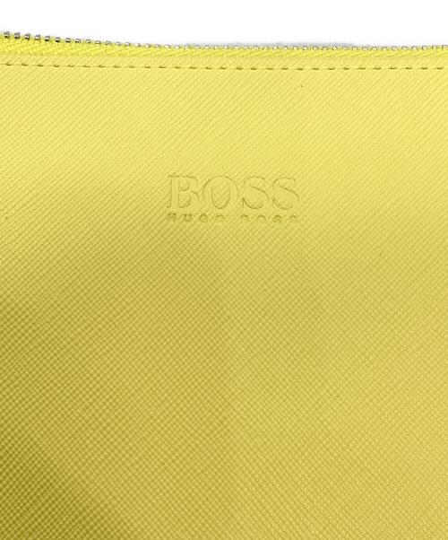 BOSS HUGO BOSS（ボス ヒューゴボス）BOSS HUGO BOSS (ボス ヒューゴボス) ジップスクエアポーチ イエローの古着・服飾アイテム
