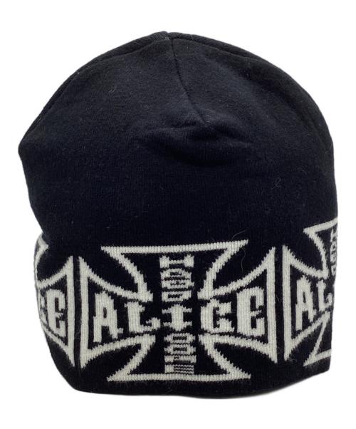 ALICE Hollywood（アリス ハリウッド）ALICE HOLLYWOOD (アリス ハリウッド) JACQUARD CHOPPER BEANIE （ジャガードチョッパービーニー） ホワイト×ブラックの古着・服飾アイテム