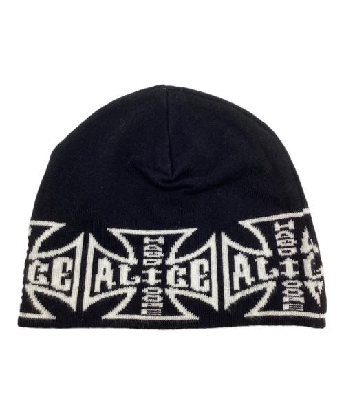 ALICE Hollywood（アリス ハリウッド）ALICE HOLLYWOOD (アリス ハリウッド) JACQUARD CHOPPER BEANIE （ジャガードチョッパービーニー） ホワイト×ブラックの古着・服飾アイテム