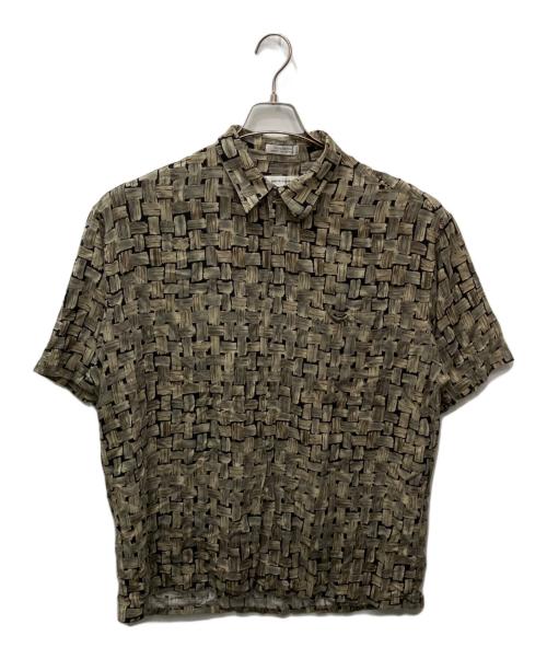 pierre cardin（ピエール・カルダン）pierre cardin (ピエール・カルダン) 総柄レーヨンシャツ オリーブ サイズ:XLの古着・服飾アイテム