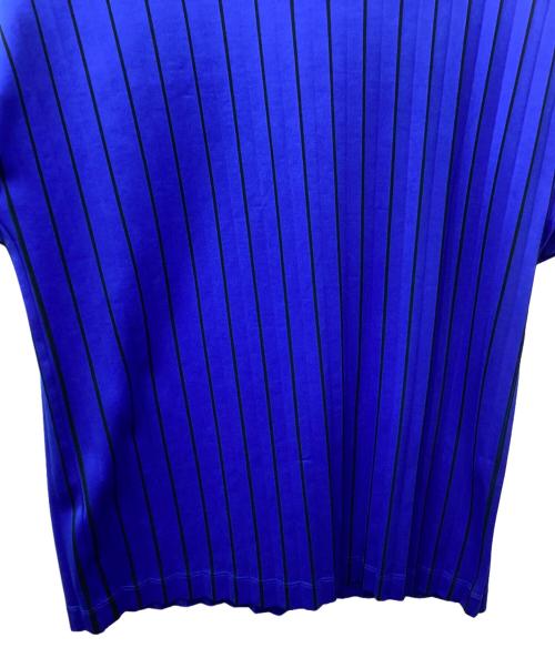 ISSEY MIYAKE MEN（イッセイミヤケメン）ISSEY MIYAKE MEN (イッセイミヤケメン) ストライププリーツTシャツ ブルー サイズ:4の古着・服飾アイテム