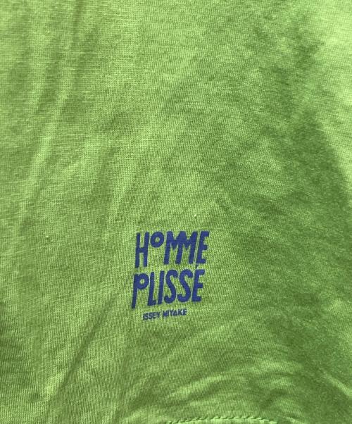 HOMME PLISSE ISSEY MIYAKE（オム プリッセ イッセイ ミヤケ）HOMME PLISSE ISSEY MIYAKE (オム プリッセ イッセイ ミヤケ) バードシルエットロゴTシャツ グリーン サイズ:表記なしの古着・服飾アイテム