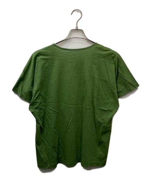 HOMME PLISSE ISSEY MIYAKE（オム プリッセ イッセイ ミヤケ）HOMME PLISSE ISSEY MIYAKE (オム プリッセ イッセイ ミヤケ) バードシルエットロゴTシャツ グリーン サイズ:表記なしの古着・服飾アイテム