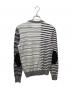 Maison Martin Margiela (メゾンマルタンマルジェラ) エルボーパッチコットンボーダーニットセーター ホワイト サイズ:S：17000円