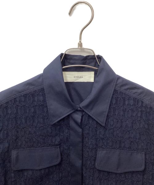 CYCLAS（シクラス）CYCLAS (シクラス) レースシャツ ネイビー サイズ:34の古着・服飾アイテム