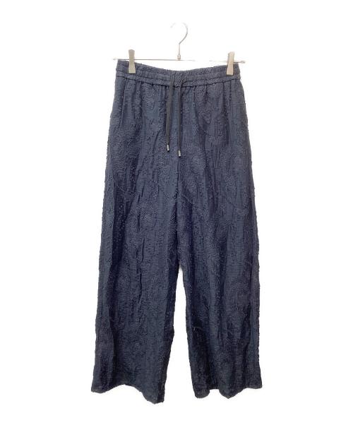 PLST（プラステ）PLST (プラステ) ジャカードドローストリングイージーワイドパンツ ネイビー サイズ:Sの古着・服飾アイテム