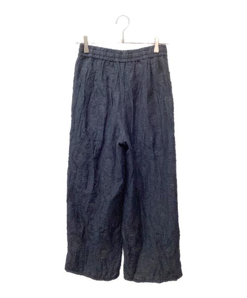 PLST（プラステ）PLST (プラステ) ジャカードドローストリングイージーワイドパンツ ネイビー サイズ:Sの古着・服飾アイテム