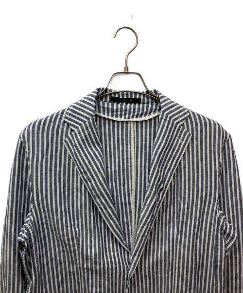 TAGLIATORE（タリアトーレ）TAGLIATORE (タリアトーレ) TOMORROW LAND (トゥモローランド) ストライプジャケット ブルー サイズ:48の古着・服飾アイテム