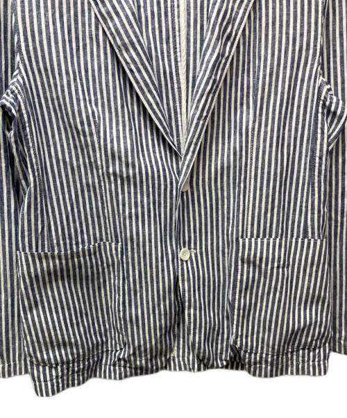 TAGLIATORE（タリアトーレ）TAGLIATORE (タリアトーレ) TOMORROW LAND (トゥモローランド) ストライプジャケット ブルー サイズ:48の古着・服飾アイテム