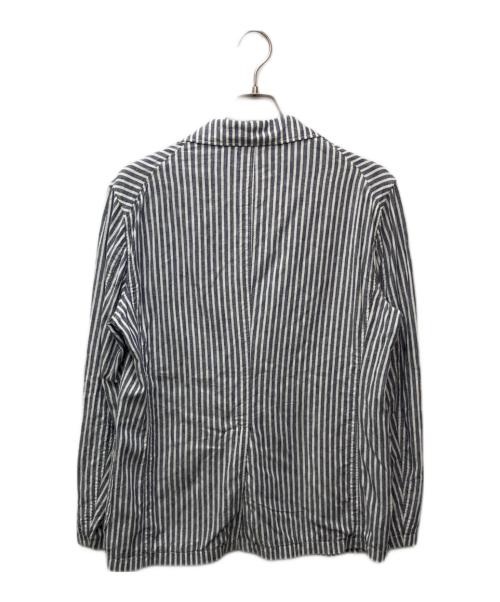 TAGLIATORE（タリアトーレ）TAGLIATORE (タリアトーレ) TOMORROW LAND (トゥモローランド) ストライプジャケット ブルー サイズ:48の古着・服飾アイテム