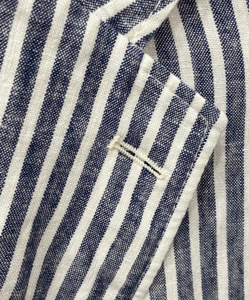 TAGLIATORE（タリアトーレ）TAGLIATORE (タリアトーレ) TOMORROW LAND (トゥモローランド) ストライプジャケット ブルー サイズ:48の古着・服飾アイテム