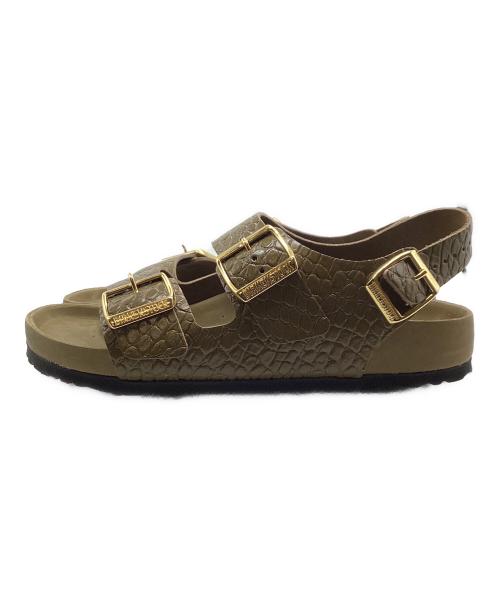 BIRKENSTOCK（ビルケンシュトック）BIRKENSTOCK (ビルケンシュトック) Milano Embossed Natural Leather （ミラノエンボスナチュラルレザー） オリーブ サイズ:24.5cmの古着・服飾アイテム