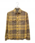 L.L.Beanエルエルビーン）の古着「エルボーパッチチェックネルシャツ」｜ブラウン×イエロー