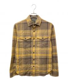 L.L.Bean（エルエルビーン）の古着「エルボーパッチチェックネルシャツ」｜ブラウン×イエロー