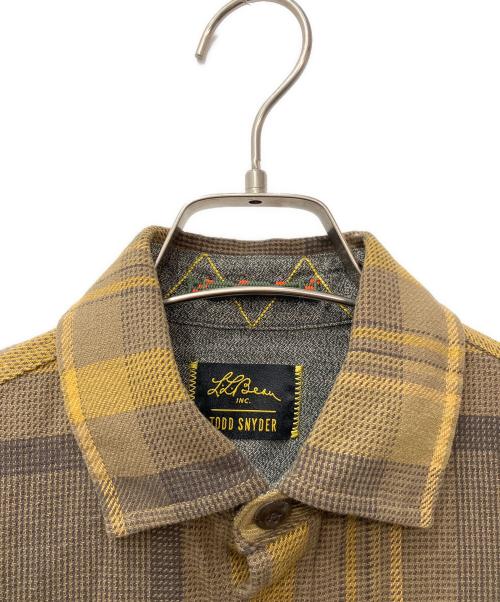 L.L.Bean（エルエルビーン）L.L.Bean (エルエルビーン) エルボーパッチチェックネルシャツ ブラウン×イエロー サイズ:XSの古着・服飾アイテム