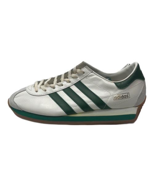 adidas（アディダス）adidas (アディダス) 【観賞用】90's カントリー カンガルーレザー スニーカー グリーン×ホワイト サイズ:６　１/2の古着・服飾アイテム