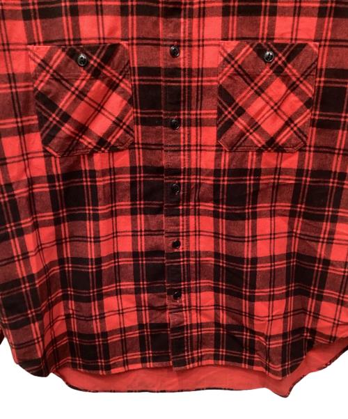 gold（ゴールド）GOLD (ゴールド) コットンフランネルチェックシャツ レッド×ブラック サイズ:Mの古着・服飾アイテム