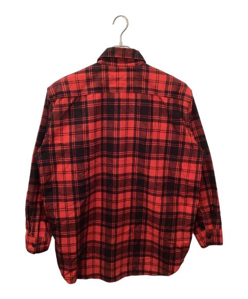 gold（ゴールド）GOLD (ゴールド) コットンフランネルチェックシャツ レッド×ブラック サイズ:Mの古着・服飾アイテム