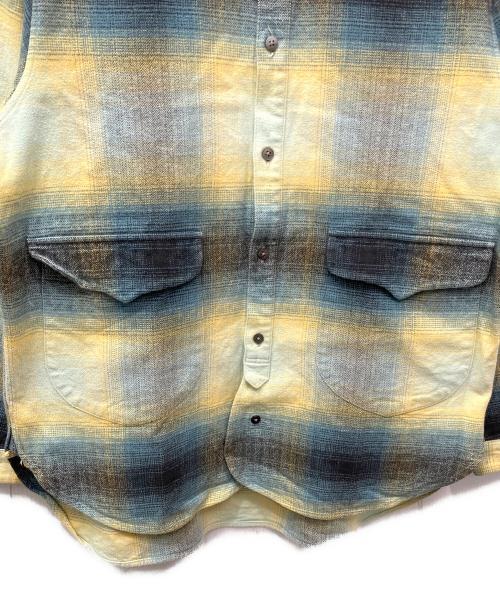 SUGARHILL（シュガーヒル）SUGARHILL (シュガーヒル) ヘリンボーンオンブレチェックネルシャツ ブルー×イエロー サイズ:2の古着・服飾アイテム