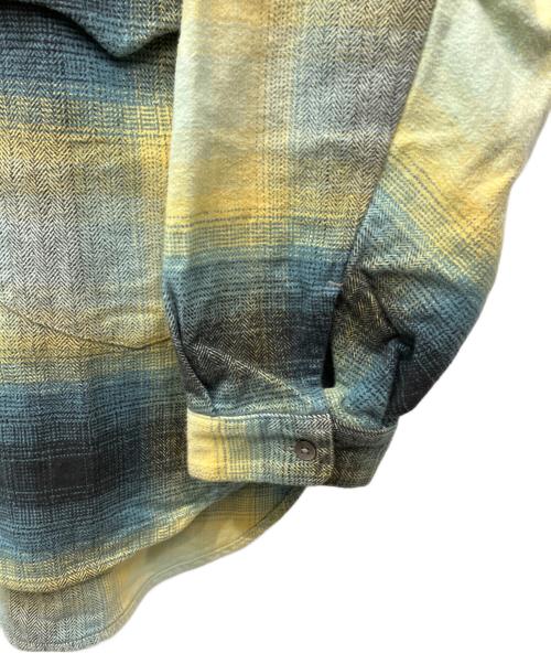 SUGARHILL（シュガーヒル）SUGARHILL (シュガーヒル) ヘリンボーンオンブレチェックネルシャツ ブルー×イエロー サイズ:2の古着・服飾アイテム