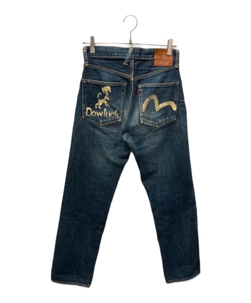 EVISU（エヴィス）EVISU (エヴィス) Dowluck (ドウラク) No2 白カモメペイントデニムパンツ インディゴ サイズ: W27×L30の古着・服飾アイテム