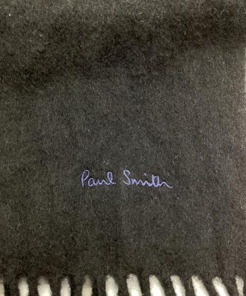 PAUL SMITH（ポールスミス）Paul Smith (ポールスミス) シグネチャーストライプカシミヤマフラー ブラックの古着・服飾アイテム