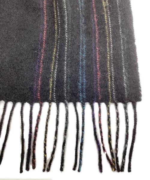 PAUL SMITH（ポールスミス）Paul Smith (ポールスミス) シグネチャーストライプカシミヤマフラー ブラックの古着・服飾アイテム