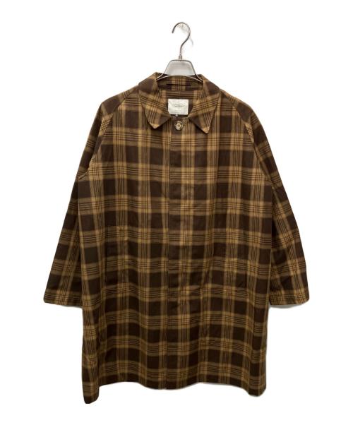 VALSTAR（ヴァルスター）Valstar (ヴァルスター) リネンコットンステンカラーコート ブラウン サイズ:46の古着・服飾アイテム