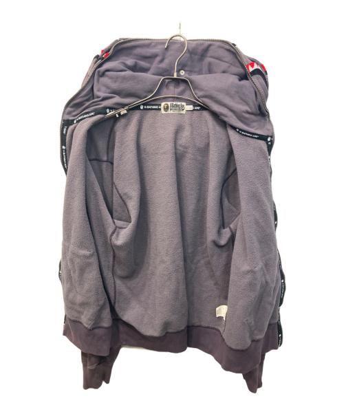 A BATHING APE（アベイシングエイプ）A BATHING APE (アベイシングエイプ) Double Shark Full Zip Hoodie/ダブルシャークフルジップフーディー パープル サイズ:Lの古着・服飾アイテム