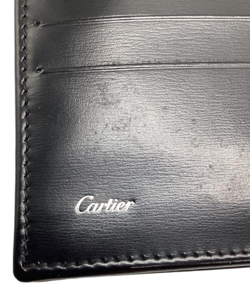 Cartier（カルティエ）Cartier (カルティエ) パシャライン二つ折りレザーウォレット ブラックの古着・服飾アイテム