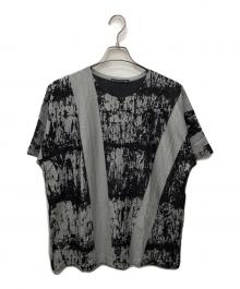 ISSEY MIYAKE MEN（イッセイミヤケメン）の古着「モザイク柄ドルマンスリーブＴシャツ」｜グレー