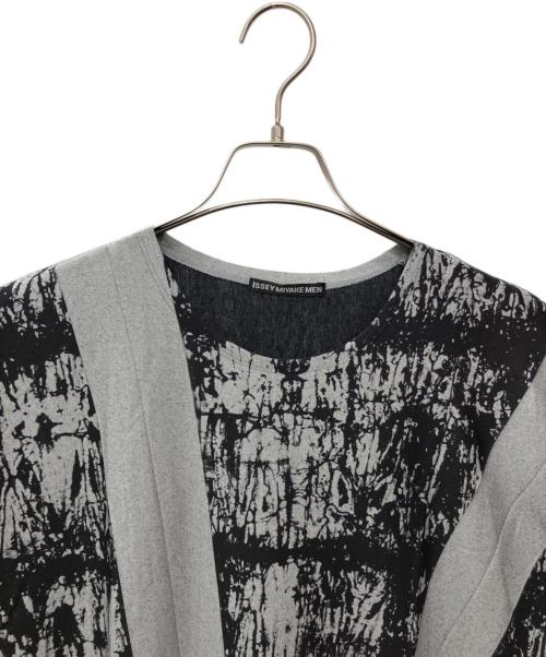 ISSEY MIYAKE MEN（イッセイミヤケメン）ISSEY MIYAKE MEN (イッセイミヤケメン) モザイク柄ドルマンスリーブＴシャツ グレー サイズ:表記なし(実寸をご確認ください)の古着・服飾アイテム